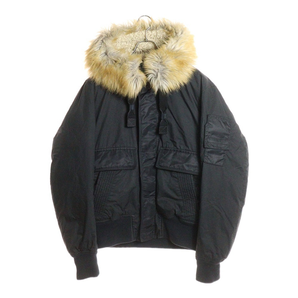 DIESEL(ディーゼル) N-2B Flight Jacket フェイクファー フライトジャケット フーディ ブルゾン ブラック