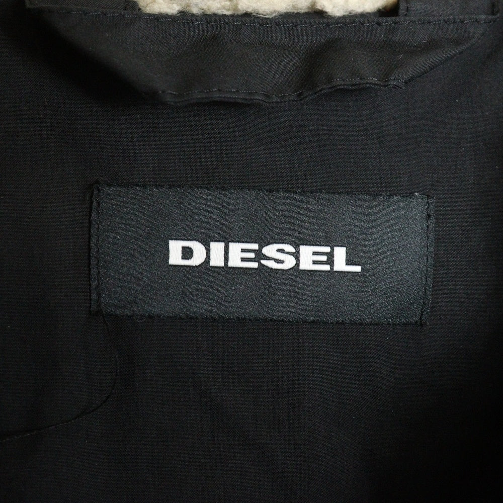 DIESEL(ディーゼル) N-2B Flight Jacket フェイクファー フライトジャケット フーディ ブルゾン ブラック