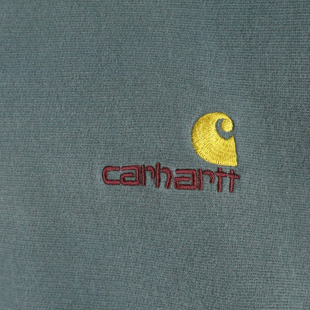 CARHARTT(カーハート) アメリカンスクリプト 刺繍ロゴ クルーネック スウェットトレーナー グリーン