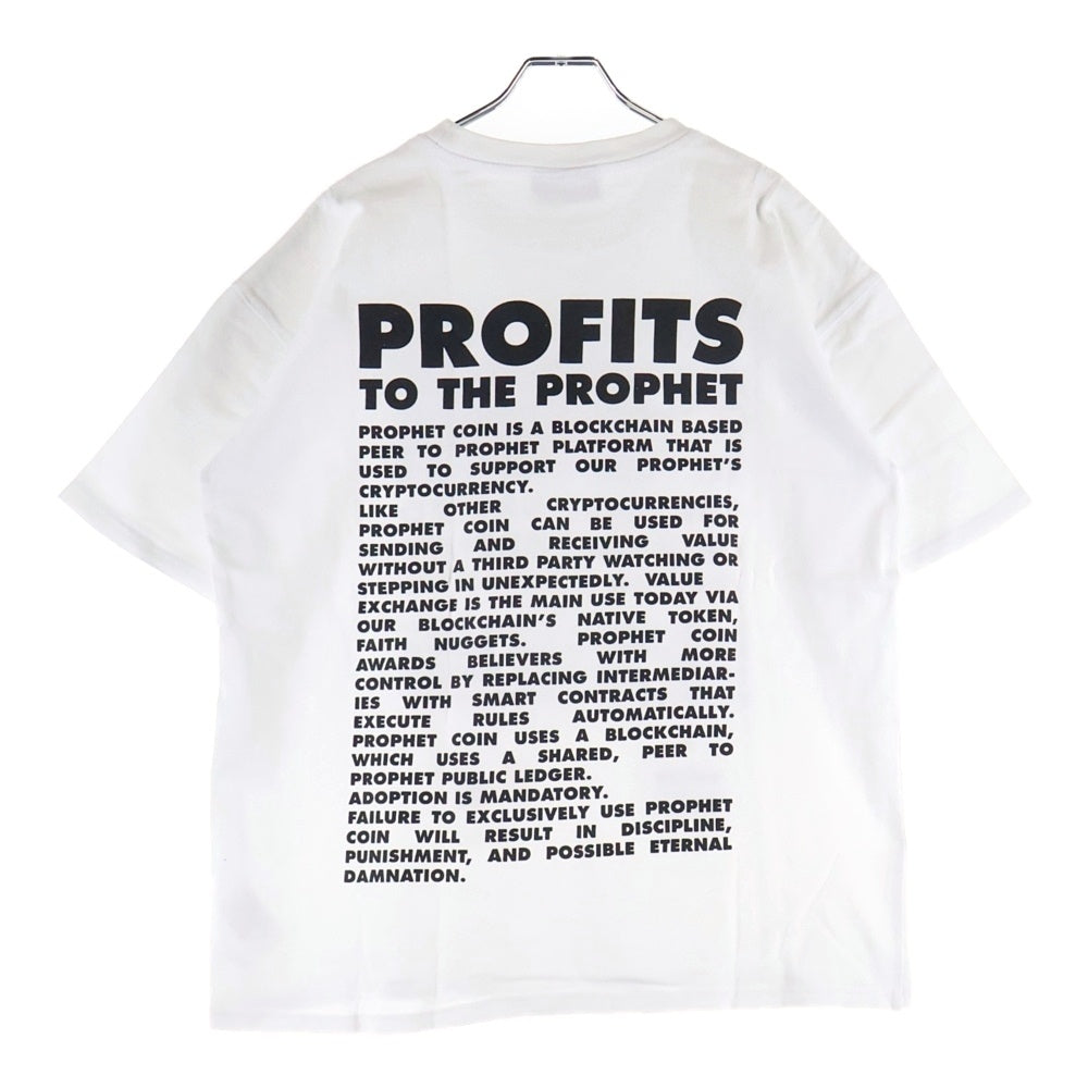 NISHIMOTO IS THE MOUTH(ニシモトイズザマウス) Prophet Coin プロフェット コイン フロントバックプリント半袖Tシャツカットソーホワイト