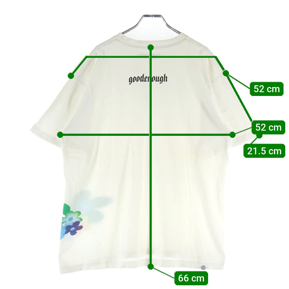 GOODENOUGH(グッドイナフ) コットンベース スペシャル・エディション フラワープリント 半袖Tシャツ カットソー ホワイト
