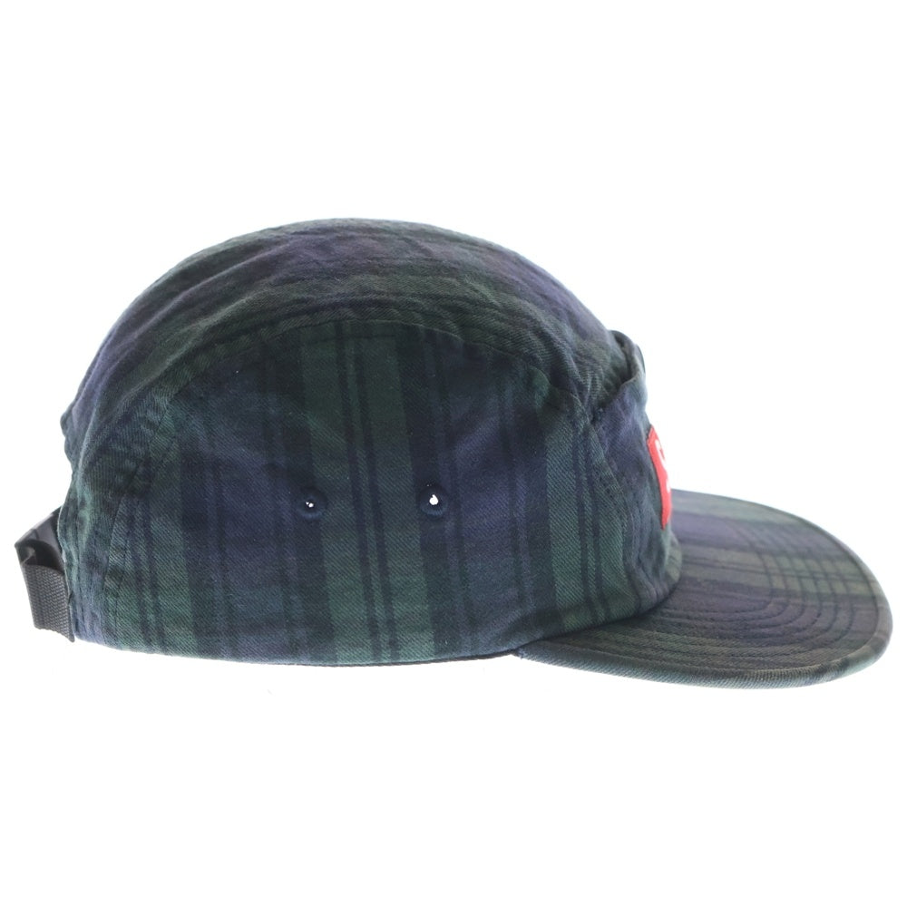 SUPREME(シュプリーム) 18AW Snap Button Pocket Camp Cap チェック柄 スナップボタン ポケット キャンプキャップ ネイビー