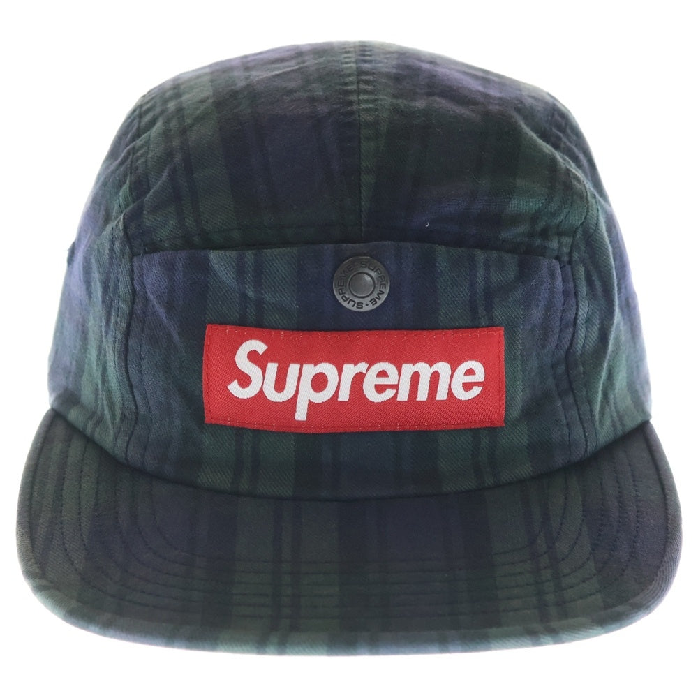 SUPREME(シュプリーム) 18AW Snap Button Pocket Camp Cap チェック柄 スナップボタン ポケット キャンプキャップ ネイビー