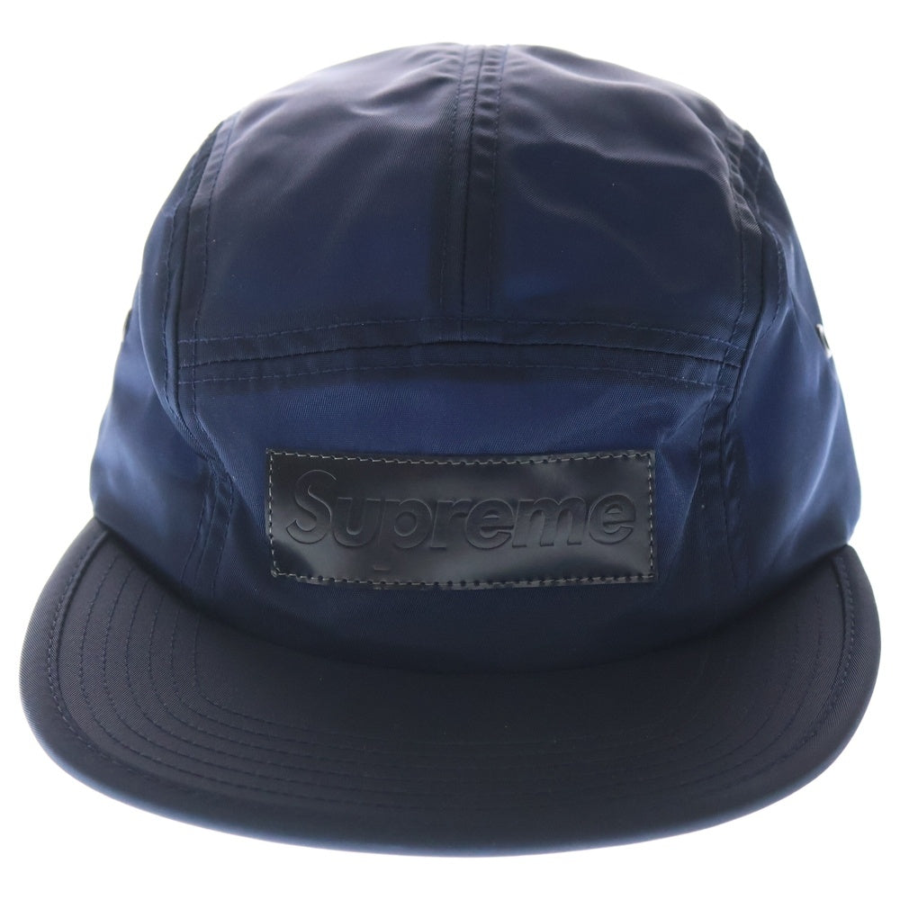 SUPREME(シュプリーム) 18AW Patent Leather Patch Camp Cap ボックスロゴ パテント レザーパッチ キャンプキャップ ネイビー