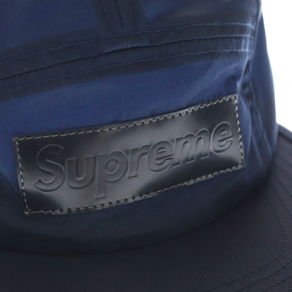 SUPREME(シュプリーム) 18AW Patent Leather Patch Camp Cap ボックスロゴ パテント レザーパッチ キャンプキャップ ネイビー