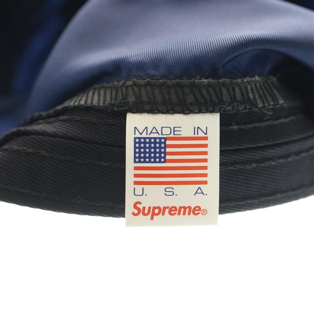 SUPREME(シュプリーム) 18AW Patent Leather Patch Camp Cap ボックスロゴ パテント レザーパッチ キャンプキャップ ネイビー