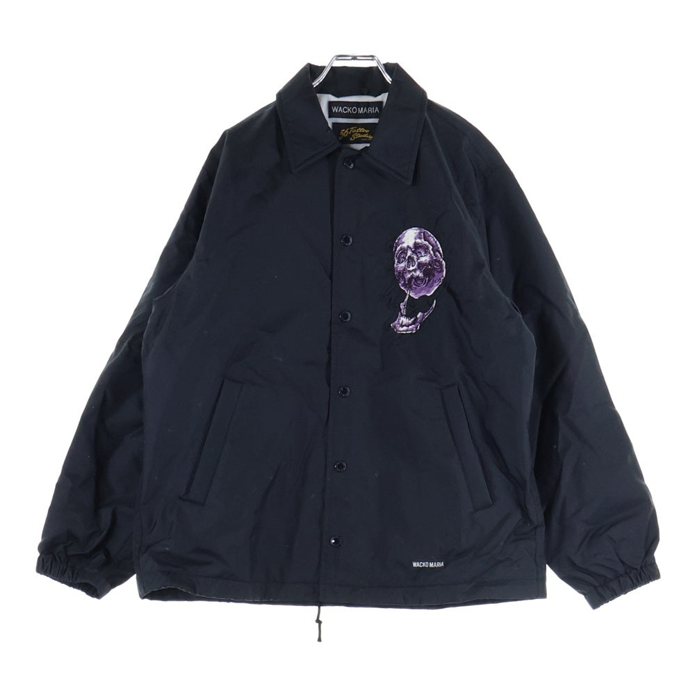 WACKO MARIA(ワコマリア) ×56 TATTOO STUDIO EMBROIDERED COACH JACKET 56タトゥースタジオ スカル 刺繍 コーチジャケット ブラック 56TS-WN-BL11