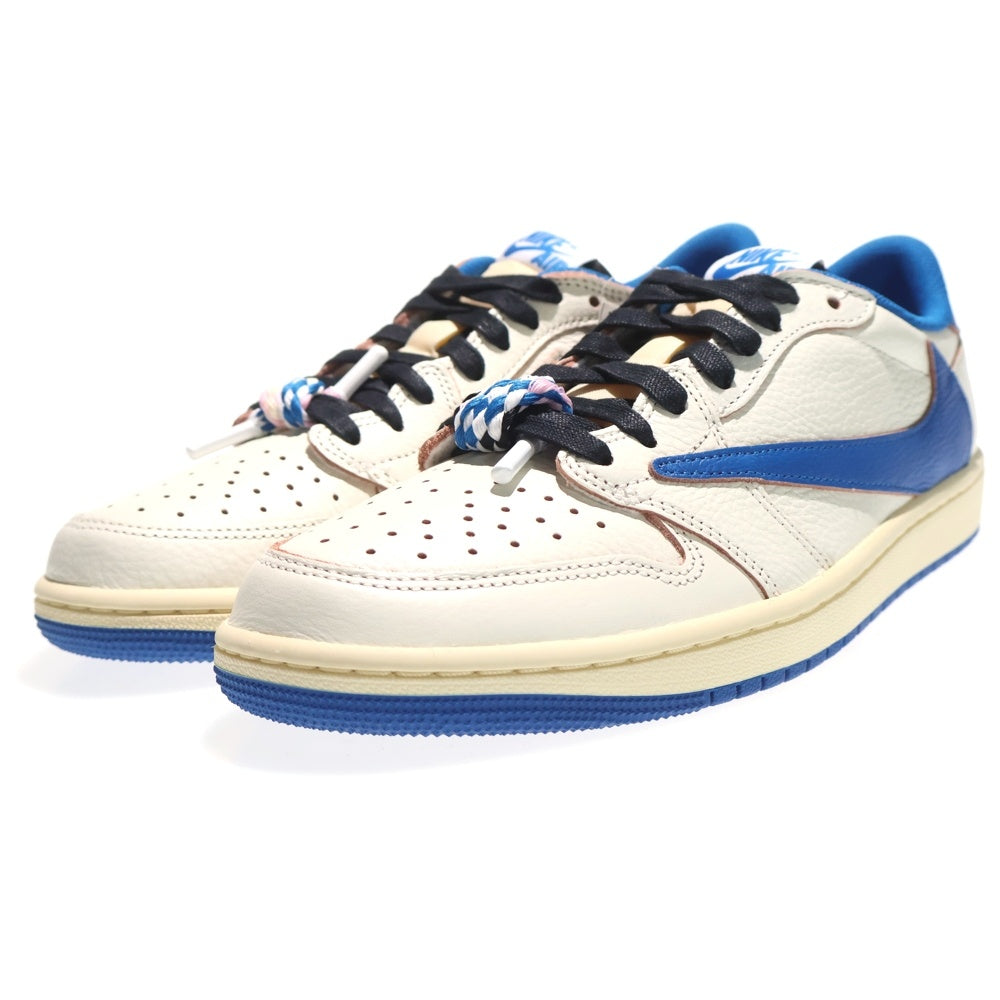 NIKE(ナイキ) ×Travis Scott×fragment design Air Jordan 1 Low OG Sail/Military Blue トラヴィススコット フラグメントデザイン エアジョーダン1 25.5cm DM7866-104