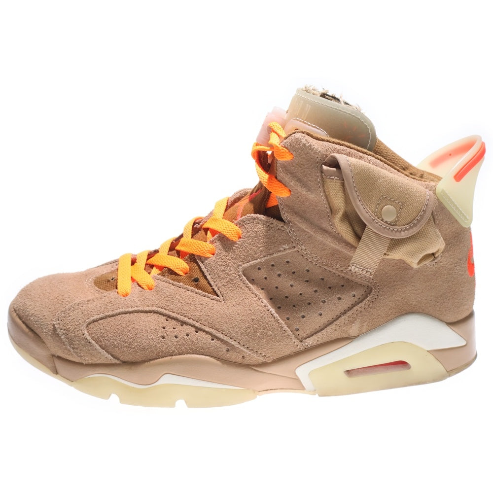NIKE(ナイキ) ×TRAVIS SCOTT AIR JORDAN 6 RETRO SP BRITISH KAHKI トラヴィススコット エアジョーダン6 ブリティッシュカーキ ハイカットスニーカー US10/28.0cm DH0690-200