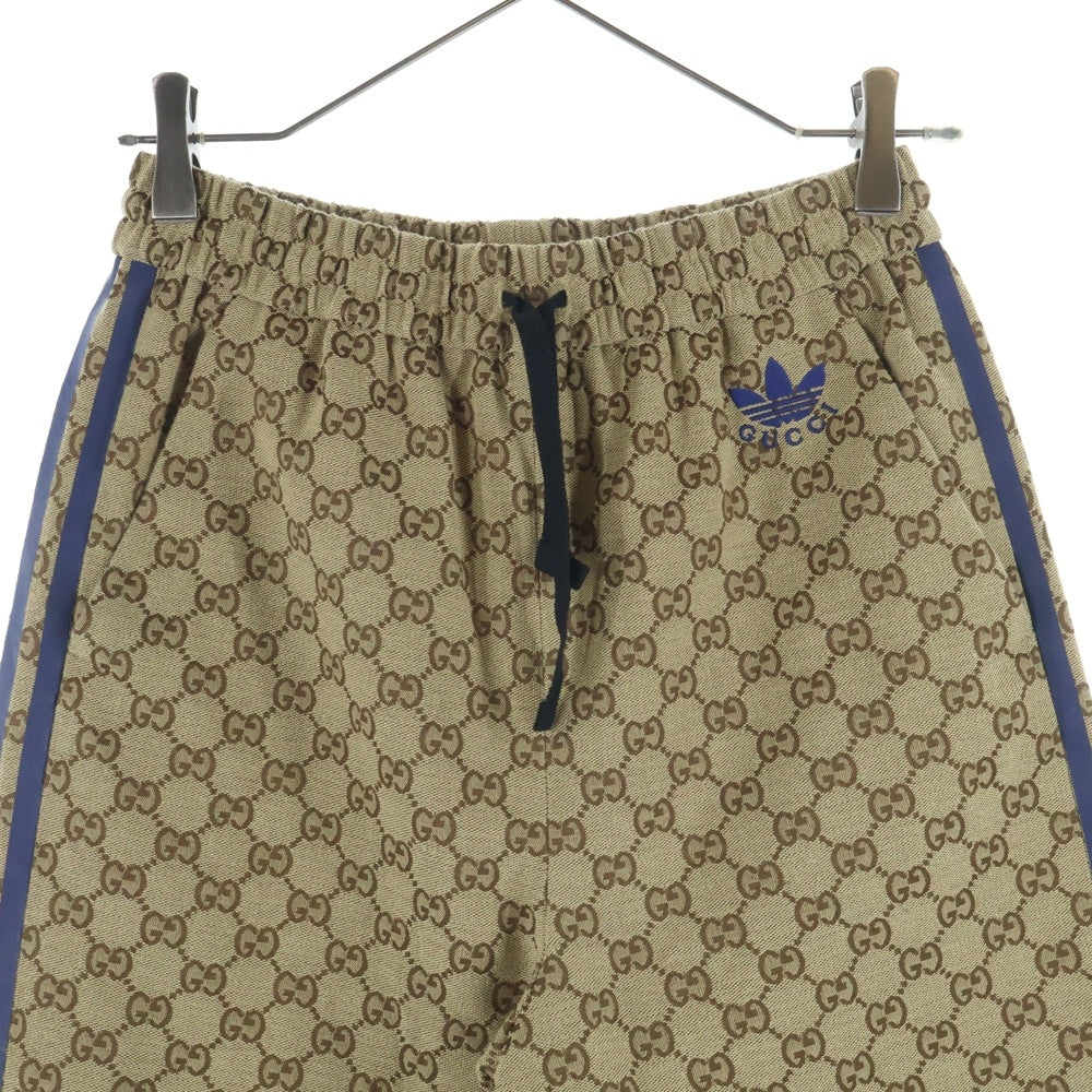 GUCCI(グッチ) ×adidas アディダス GGキャンバス サイドライン トラックパンツ ジョガーパンツ ベージュ 727496 ZALT8