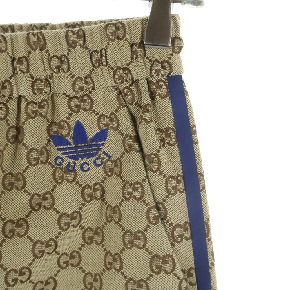 GUCCI(グッチ) ×adidas アディダス GGキャンバス サイドライン トラックパンツ ジョガーパンツ ベージュ 727496 ZALT8
