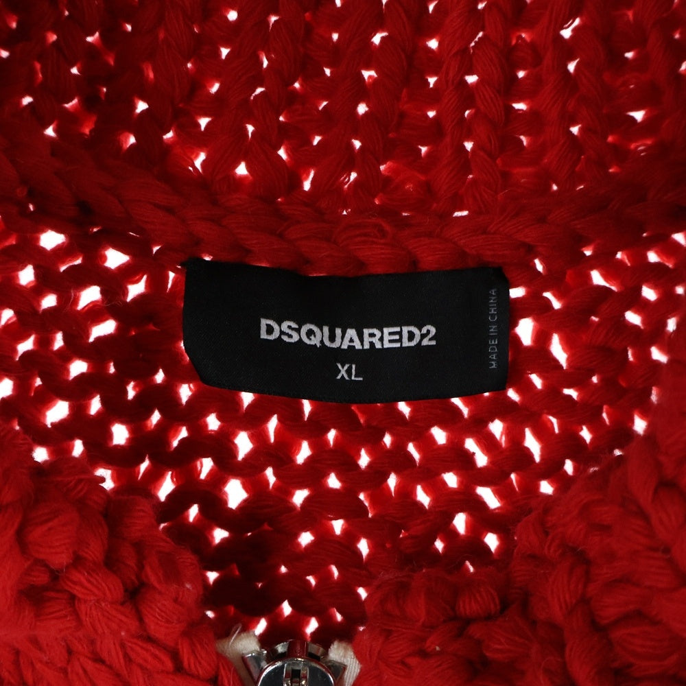 DSQUARED2(ディースクエアード) 21AW ZIP-UP KNITTED SWEATER ウール ニット ジップアップ カーディガン マルチ S71HA1098 S17816