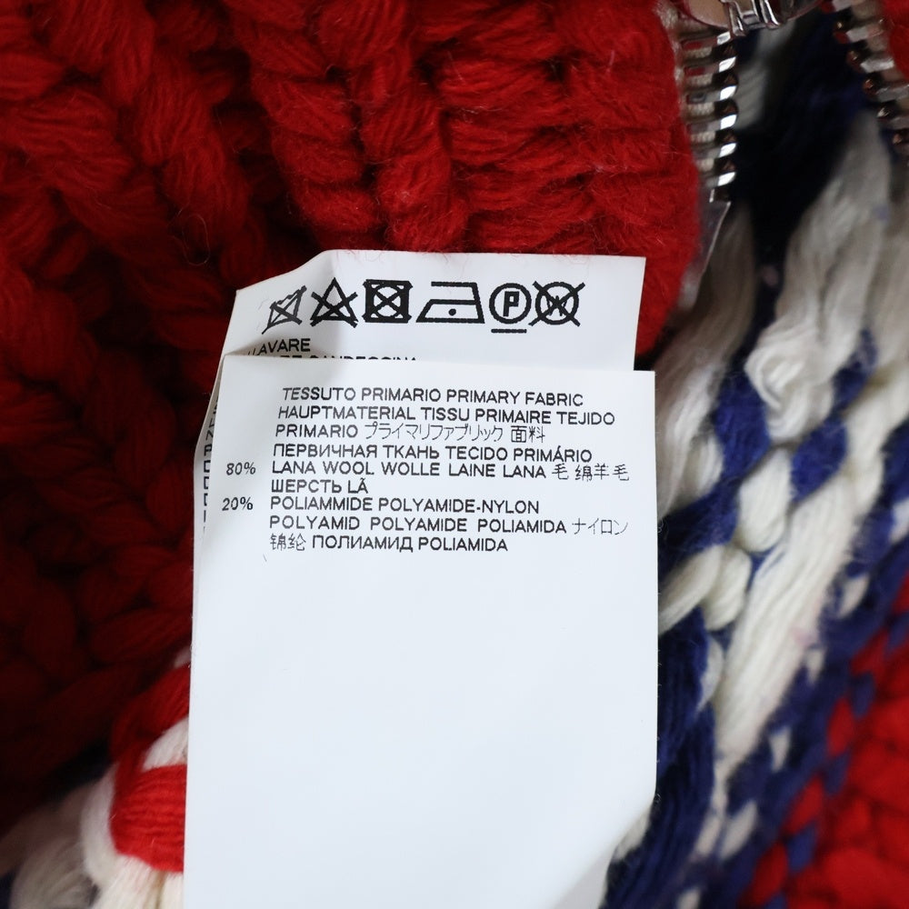 DSQUARED2(ディースクエアード) 21AW ZIP-UP KNITTED SWEATER ウール ニット ジップアップ カーディガン マルチ S71HA1098 S17816