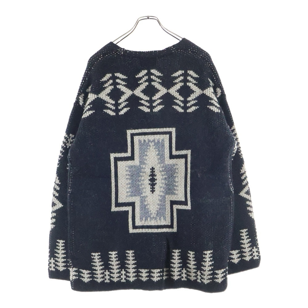 PENDLETON(ペンドルトン) Shetland Wool Cardigan ネイティブ柄 コンチョボタン シェトランド ウール カーディガン ブラック