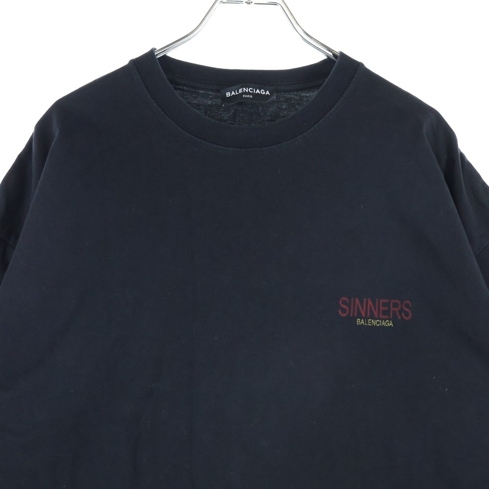 BALENCIAGA(バレンシアガ) 18SS Sinners Print Short Sleeve Tee シナーズバックプリントクルーネック半袖Tシャツ カットソー ブラック 489862 TWK52