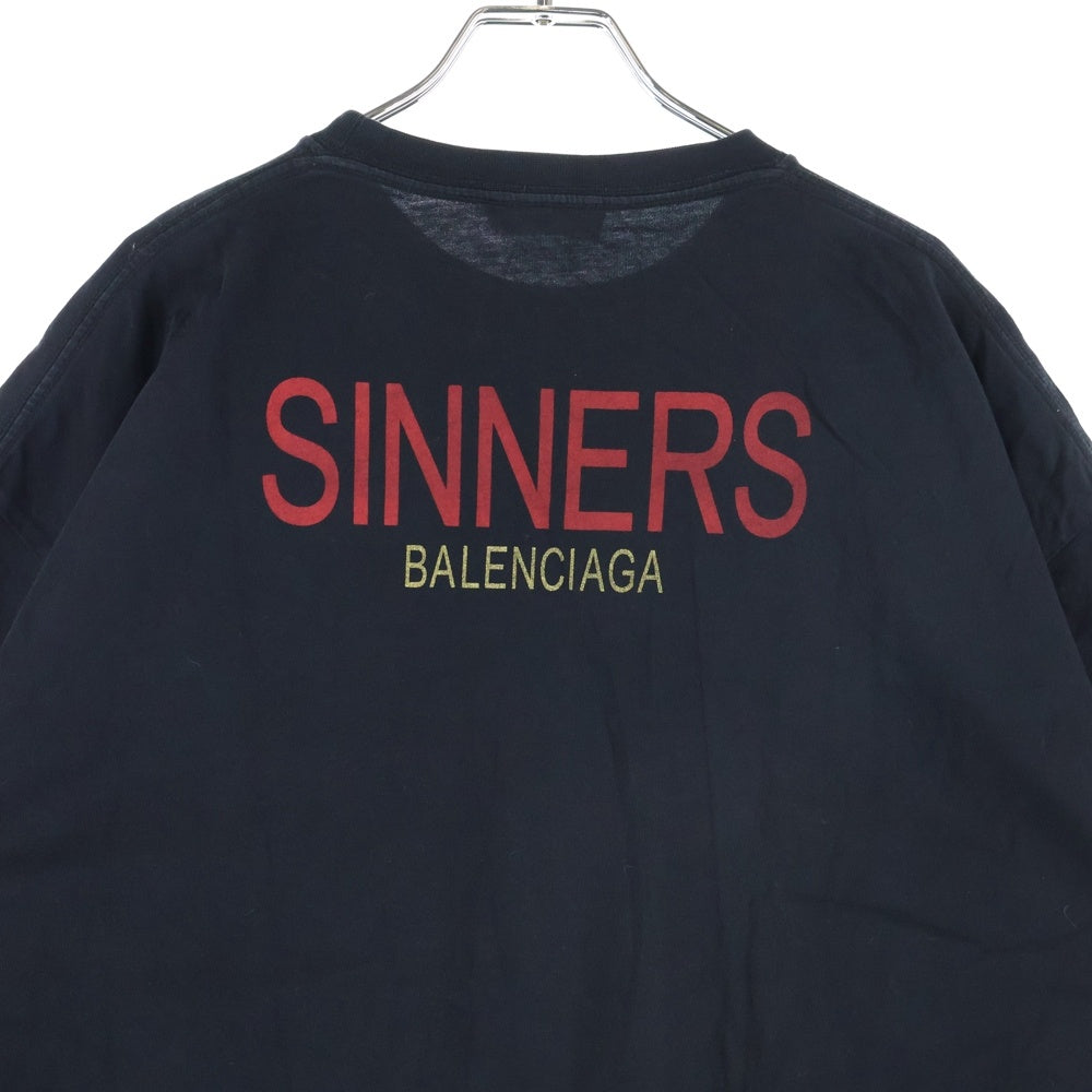 BALENCIAGA(バレンシアガ) 18SS Sinners Print Short Sleeve Tee シナーズバックプリントクルーネック半袖Tシャツ カットソー ブラック 489862 TWK52
