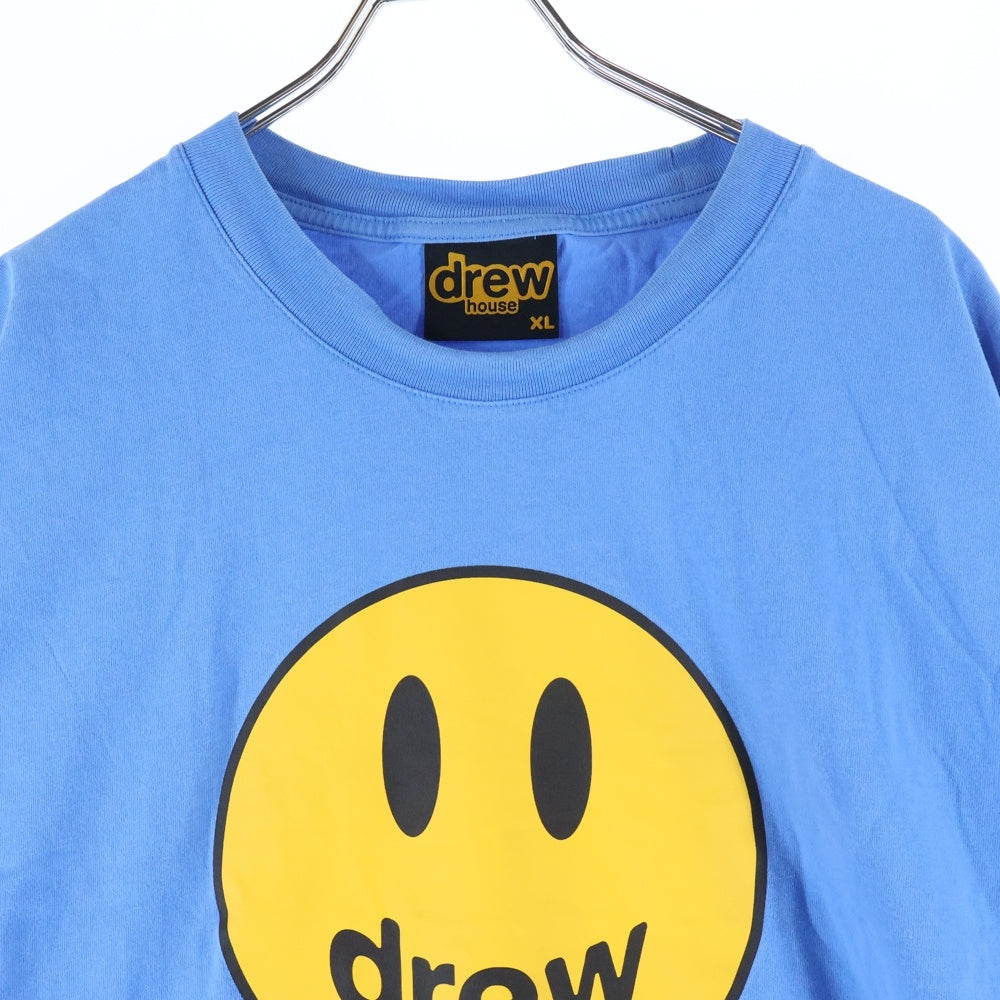 drew house(ドリューハウス) FRONT LOGO MASCOT Tee フロントロゴプリント クルーネック半袖Tシャツ カットソー ブルー