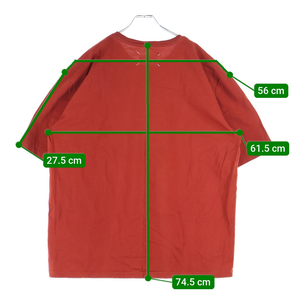 Maison Martin Margiela(メゾンマルタンマルジェラ) GARMENT DYED OVER SIZE S/S Tee ガーメントダイ オーバーサイズ ヘビーウェイト クルーネック 半袖Tシャツ カットソー レッド S50GC0646 S23883