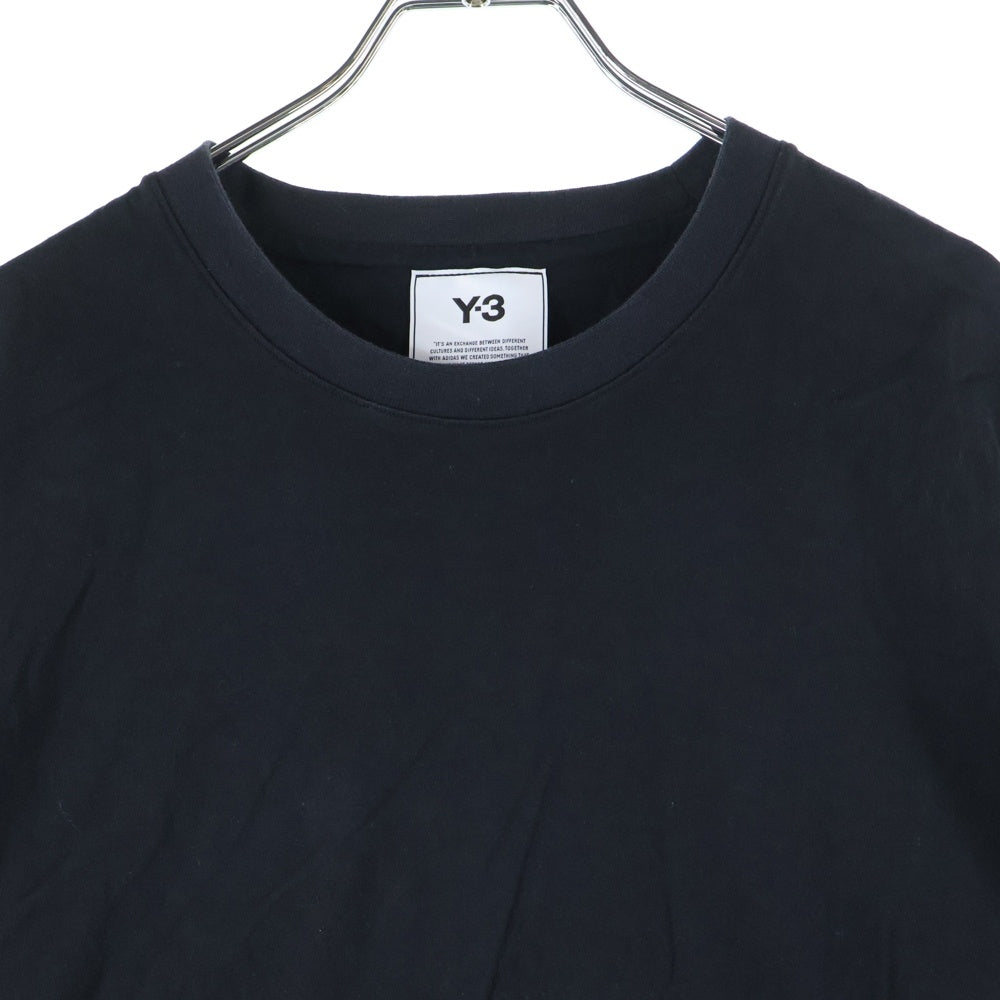 Y-3(ワイスリー) M3 STP S/S Tee バック 3ストライプ ラバーロゴ クルーネック 半袖Tシャツ カットソー ブラック H16334