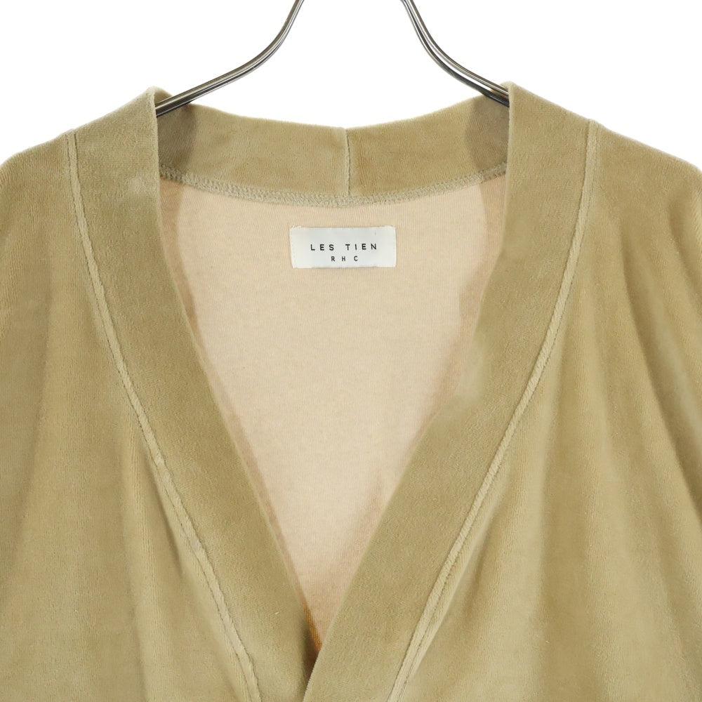 LES TIEN(レスティエン) ×RHC Ron Harman アールエイチシー ロンハーマン ベロア カーディガン ベージュ