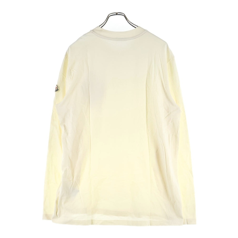 MONCLER(モンクレール) 22AW ロゴ刺繍 クルーネック コットン 長袖Tシャツ ホワイト H20918C00014 8390T
