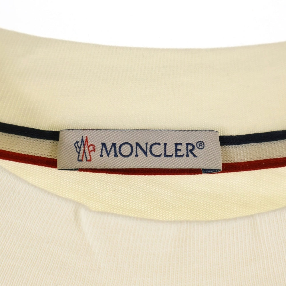 MONCLER(モンクレール) 22AW ロゴ刺繍 クルーネック コットン 長袖Tシャツ ホワイト H20918C00014 8390T