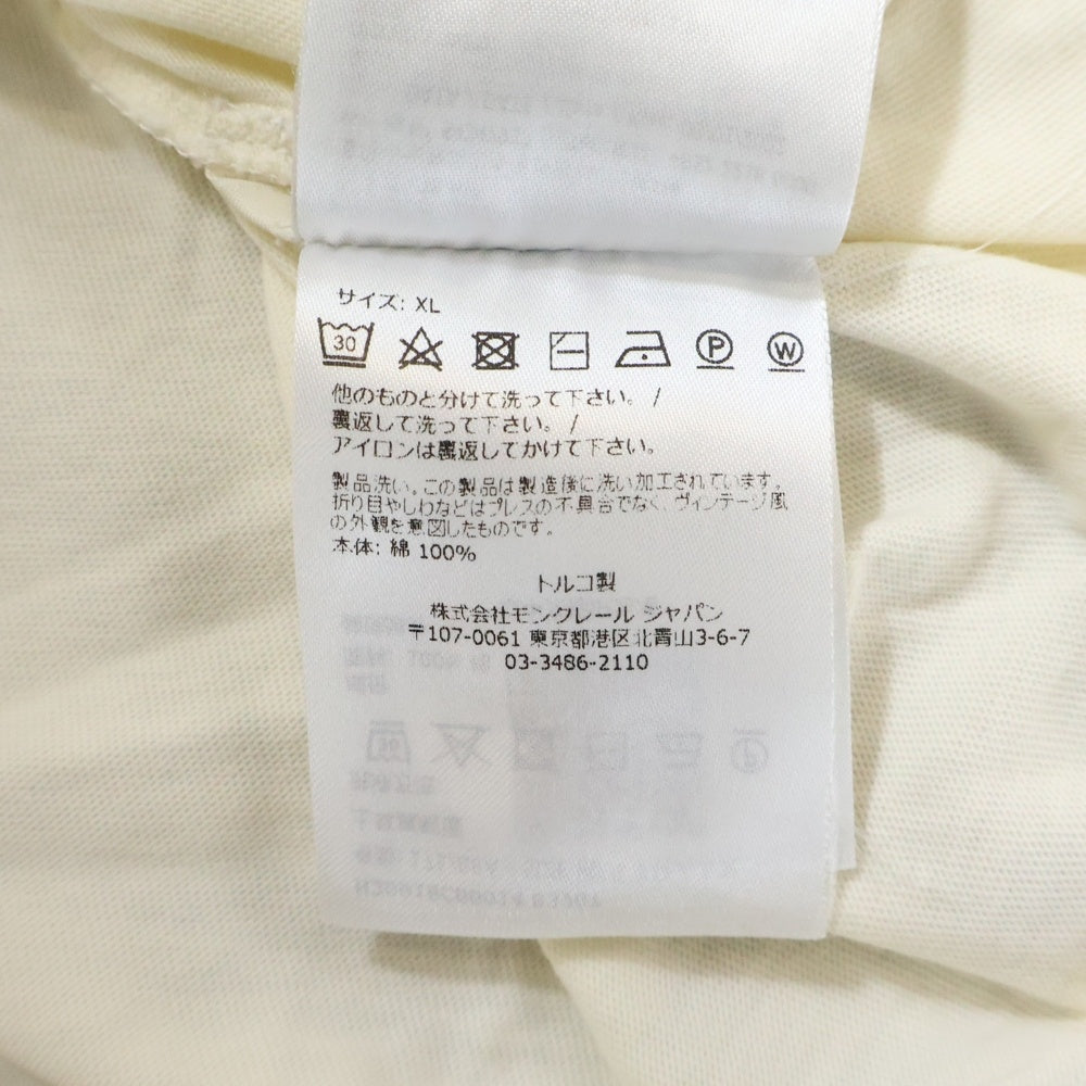 MONCLER(モンクレール) 22AW ロゴ刺繍 クルーネック コットン 長袖Tシャツ ホワイト H20918C00014 8390T