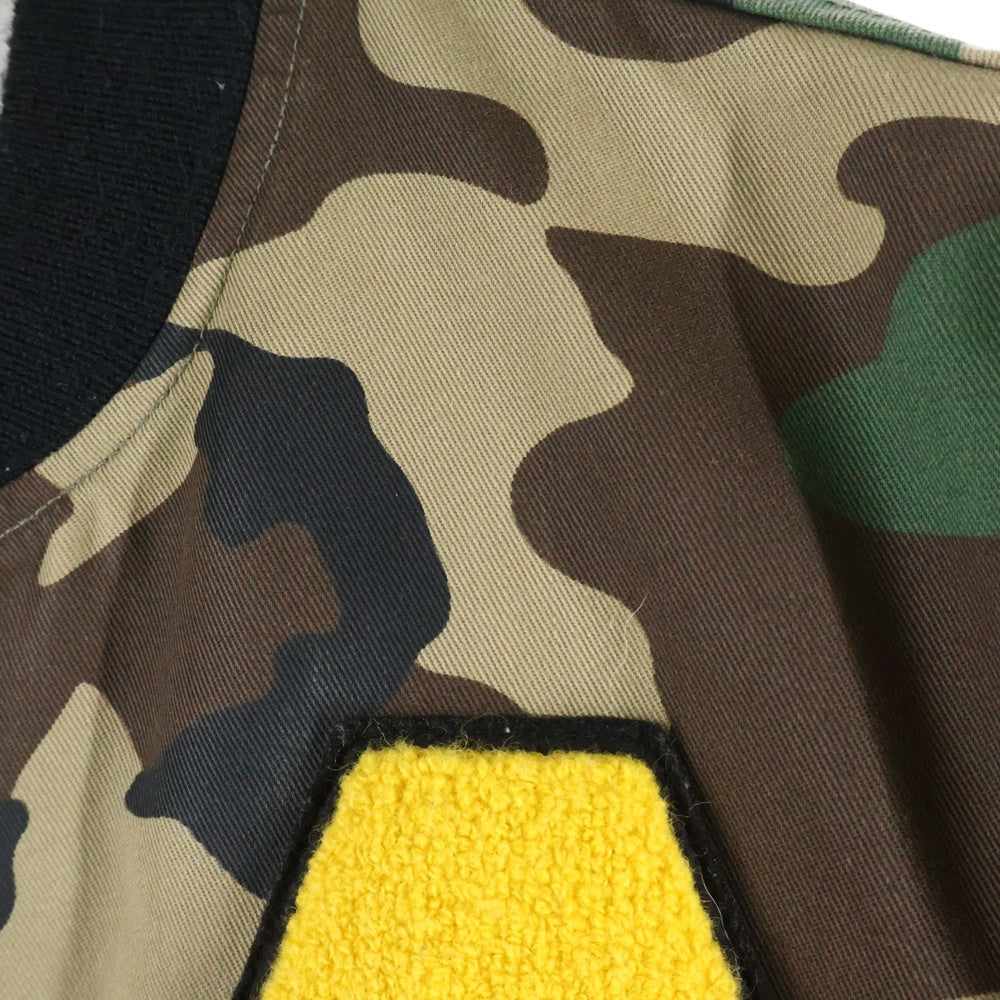 SUPREME(シュプリーム) 13SS Cadet Varsity Camo Letterman Jacket ロゴワッペン カモ柄 バーシティ ジップアップジャケット カーキ