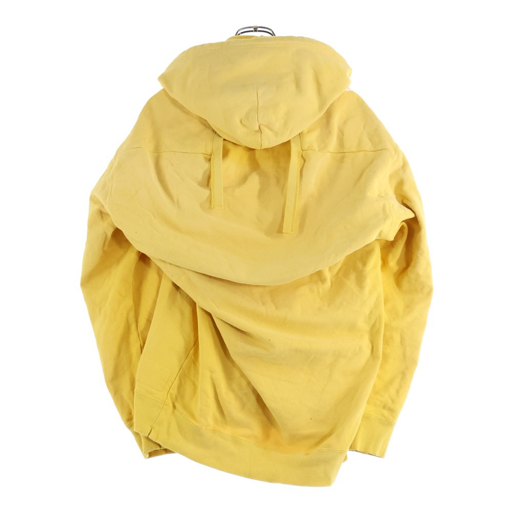 MAISON MIHARAYASUHIRO(メゾンミハラヤスヒロ) SHIRT BACK HOODIE フロントプリント 再構築 ヴィンテージ加工 プルオーバーパーカー フーディー イエロー A07HD581