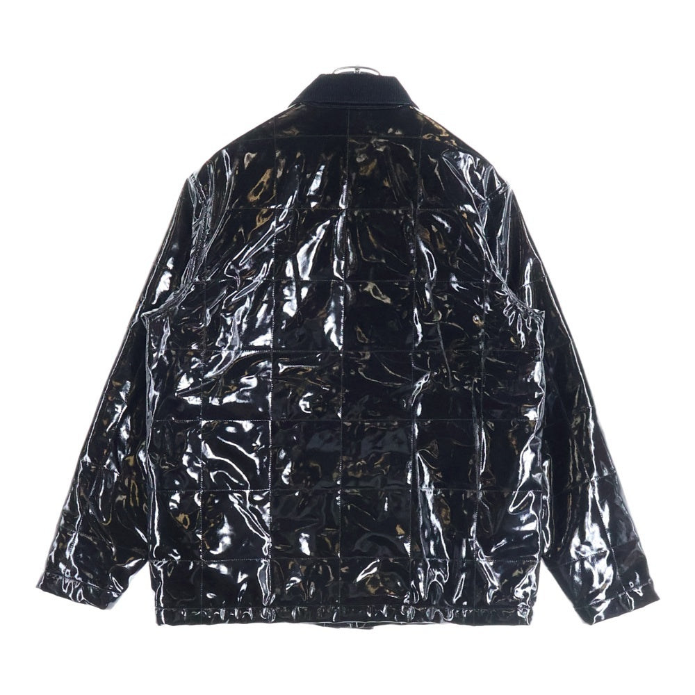 SUPREME(シュプリーム) 18SS Quilted Patent Vinyl Work Jacket キルテッド パテント ヴァイナル ワークジャケット ブラック