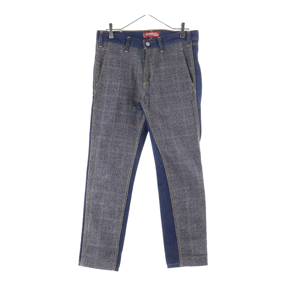 JUNYA WATANABE COMME des GARCONS(ジュンヤワタナベ コムデギャルソン) ×LEVIS リーバイス 再構築 ストレートデニムパンツ ブラウン/インディゴ WR-P205