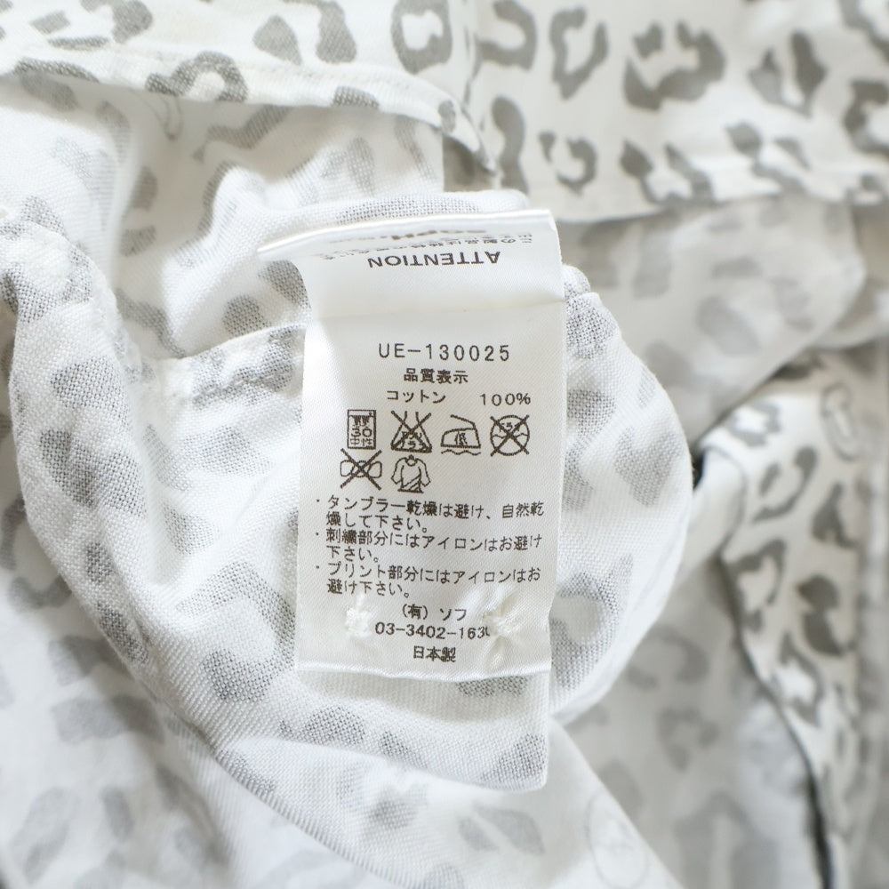 UNIFORM EXPERIMENT(ユニフォームエクスペリメント) コットン スターレオパードチェック 総柄 半袖シャツ ブルー UE-130025