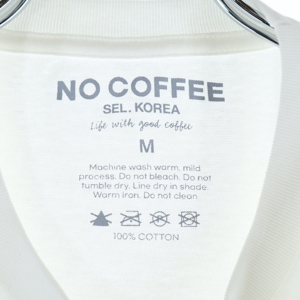 NO BRAND(ノーブランド) NO COFFEE(ノーコーヒー)両面プリント 半袖Tシャツ カットソー ホワイト