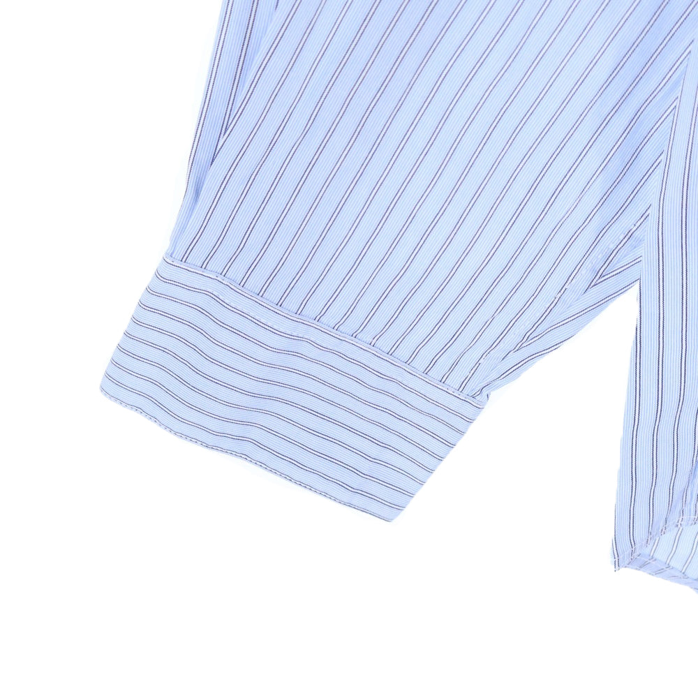 NEIGHBORHOOD(ネイバーフッド) 22AW TIE SH LS.CO ストライプ長袖シャツ ブルー 222SPNH-SHM02