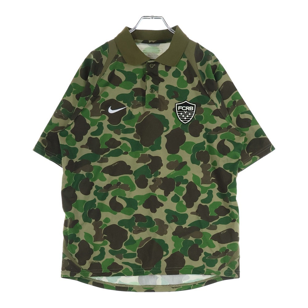 F.C.R.B./F.C.Real Bristol/FCRB(エフシーアールビー/エフシーレアルブリストル) カモフラ ロゴ 半袖 ポロシャツ カーキ U81004A41