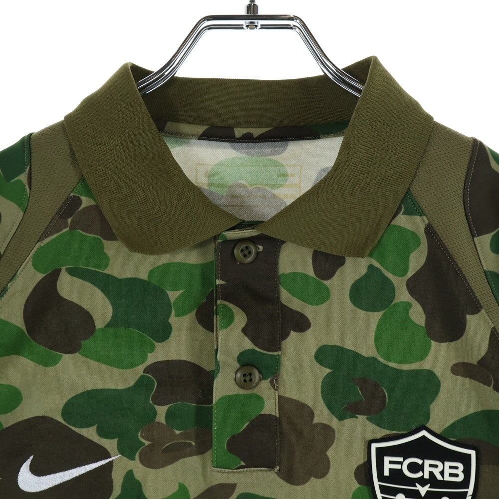 F.C.R.B./F.C.Real Bristol/FCRB(エフシーアールビー/エフシーレアルブリストル) カモフラ ロゴ 半袖 ポロシャツ カーキ U81004A41