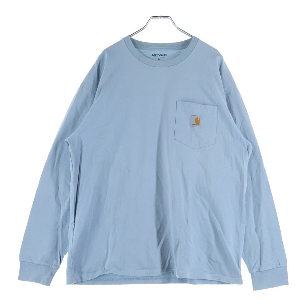CARHARTT(カーハート) ロゴ刺繍 ポケット 長袖Tシャツカットソー スカイブルー A17207.0F4.00.03