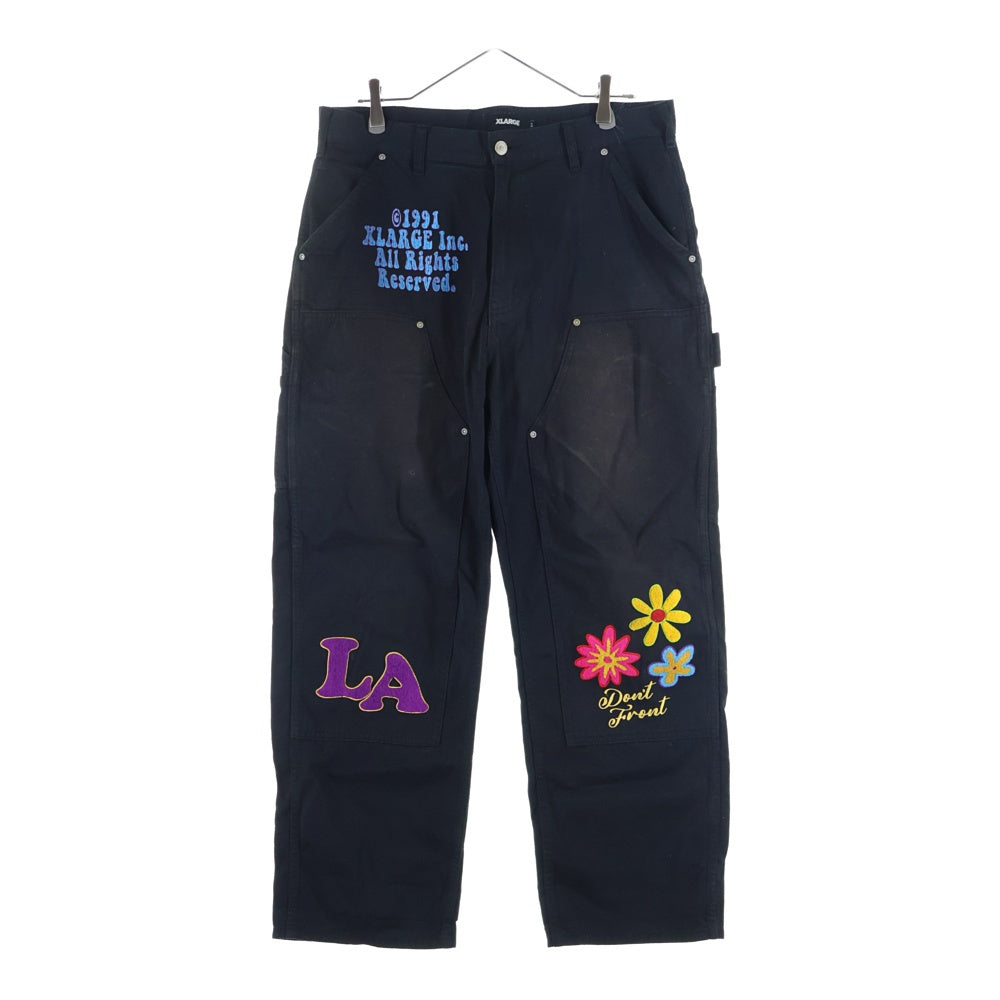 X-LARGE(エクストララージ) DAISY DOUBLE KNEE WORK PANTS デイジー ダブルニー ワークパンツ チノパン ブラック 101231031008