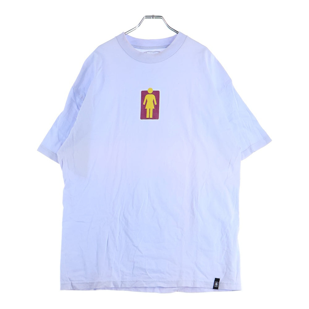 NO BRAND(ノーブランド) GIRL ロゴプリント クルーネック 半袖 Tシャツ カットソー パープル