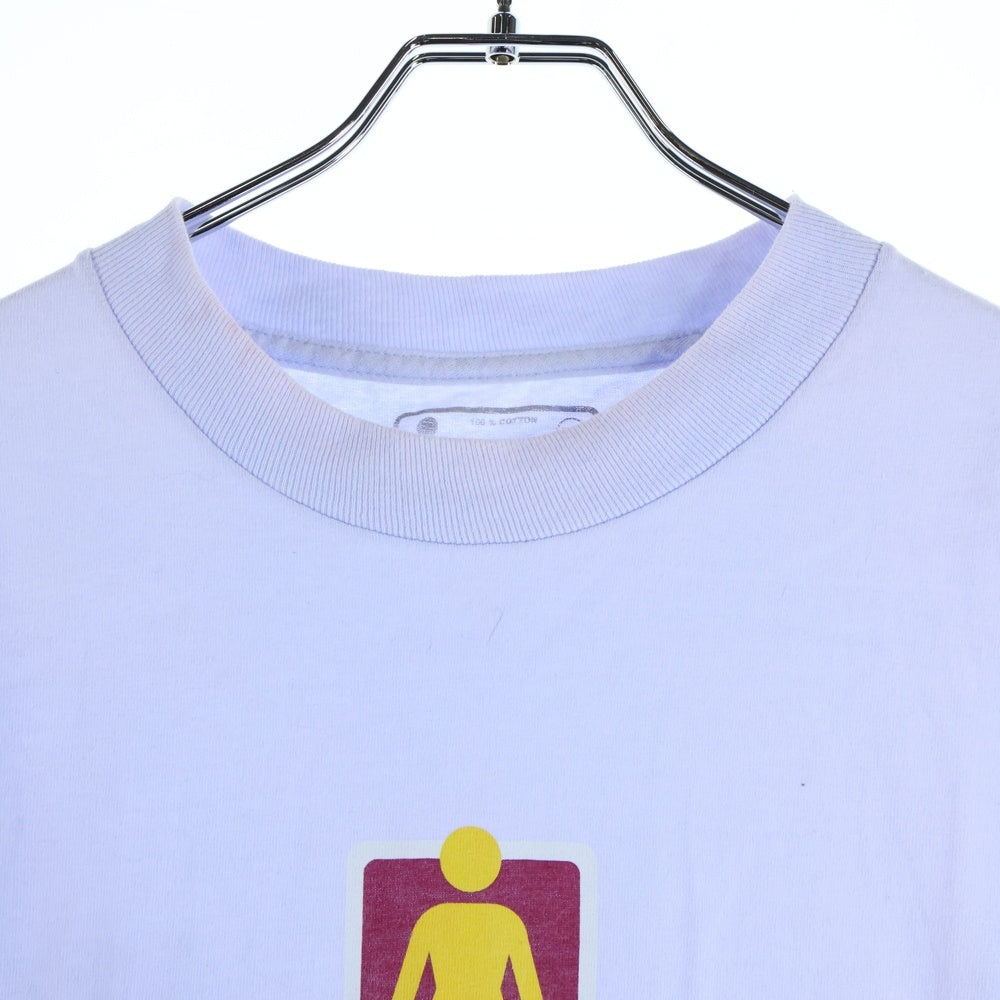 NO BRAND(ノーブランド) GIRL ロゴプリント クルーネック 半袖 Tシャツ カットソー パープル