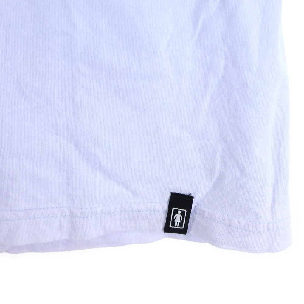 NO BRAND(ノーブランド) GIRL ロゴプリント クルーネック 半袖 Tシャツ カットソー パープル