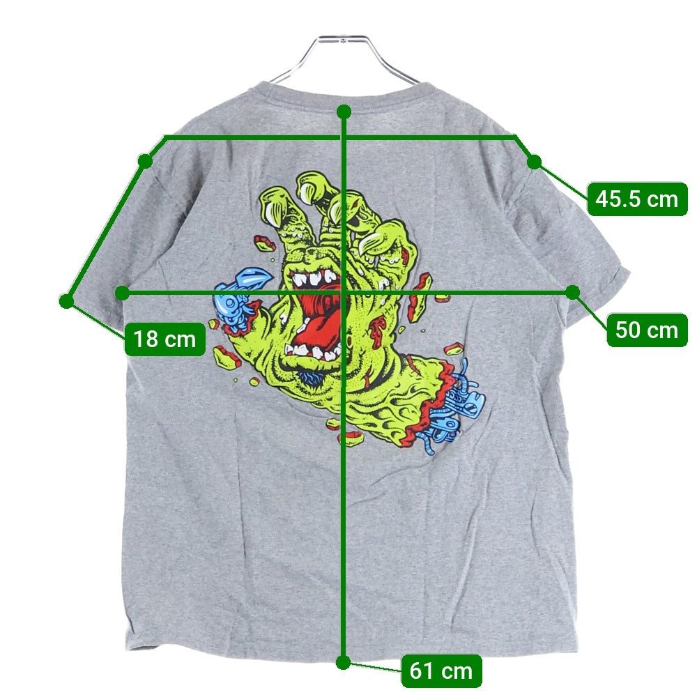 SANTA CRUZ(サンタクルーズ) 両面 ロゴ プリント クルーネック 半袖Tシャツ カットソー グレー