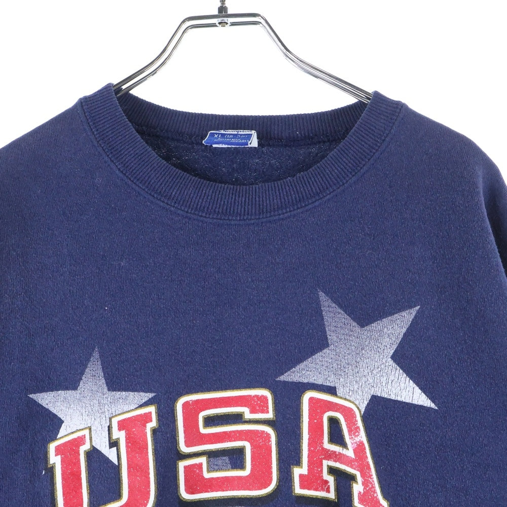 CHAMPION(チャンピオン) 90s USA アトランタオリンピック 記念 ロゴプリント クルーネック スウェット トレーナー ネイビー