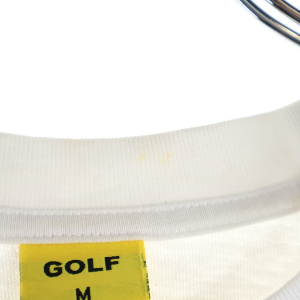 GOLF WANG(ゴルフワン) ロゴ 発砲プリント クルーネック 半袖Tシャツ カットソー ホワイト