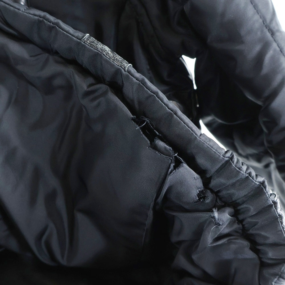 YOSHIYUKI KONISHI(ヨシユキコニシ) カウレザー切り替え キルティング ナイロンジャケット ブラック YPDV-04