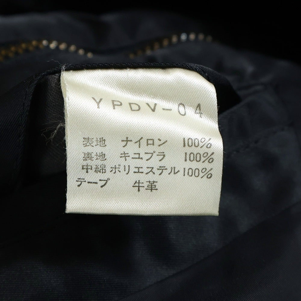 YOSHIYUKI KONISHI(ヨシユキコニシ) カウレザー切り替え キルティング ナイロンジャケット ブラック YPDV-04
