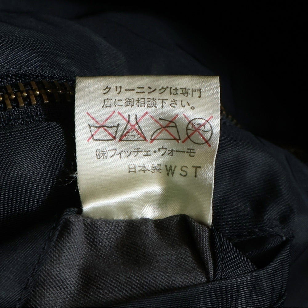 YOSHIYUKI KONISHI(ヨシユキコニシ) カウレザー切り替え キルティング ナイロンジャケット ブラック YPDV-04