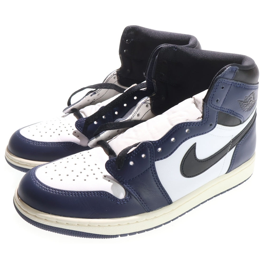 NIKE(ナイキ) AIR JORDAN 1 RETRO HIGH OG MIDNIGHT NAVY エアジョーダン レトロ ミッドナイト ネイビー ハイカットスニーカー ホワイト/ネイビー US10/28cm DZ5485-401