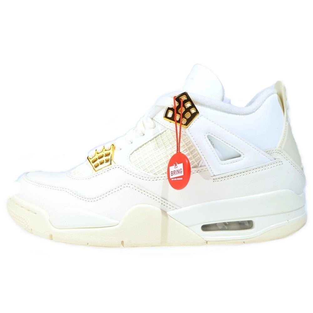 NIKE(ナイキ) WMNS AIR JORDAN 4 RETRO WHITE & GOLD ウィメンズ エア ジョーダン 4 レトロ ハイカットスニーカー ホワイト/ゴールド US11/28cm AQ9129-170 レディース