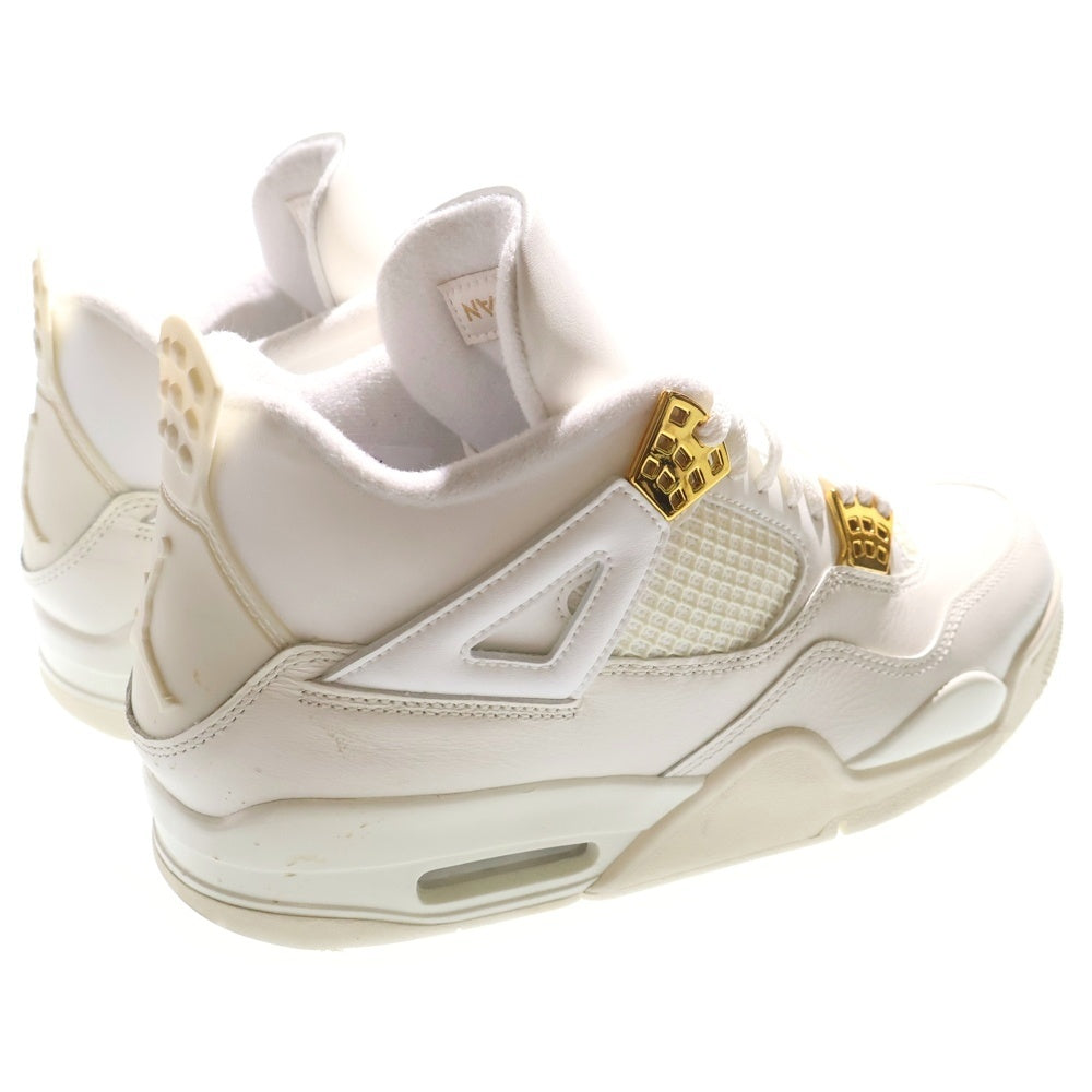 NIKE(ナイキ) WMNS AIR JORDAN 4 RETRO WHITE & GOLD ウィメンズ エア ジョーダン 4 レトロ ハイカットスニーカー ホワイト/ゴールド US11/28cm AQ9129-170 レディース